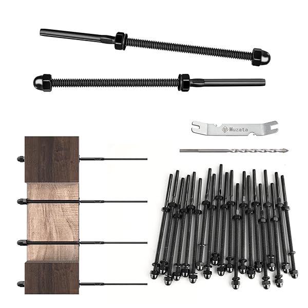 "Muzata 20 Pack Black Cable Railing Kit - Tensioner for 1/8" Stainless Steel Cable Railing System for Wood & Metal Posts"