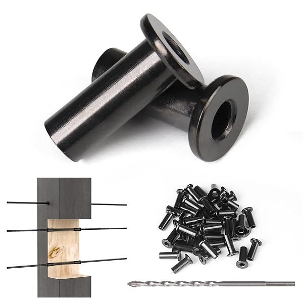 Muzata 40 Pack 1 8" 5 32" 3 16" Black Cable Railing Protector Sleeves T316 Stainless Steel Protective Sleeves Deck Cable Railing Hardware Kit for