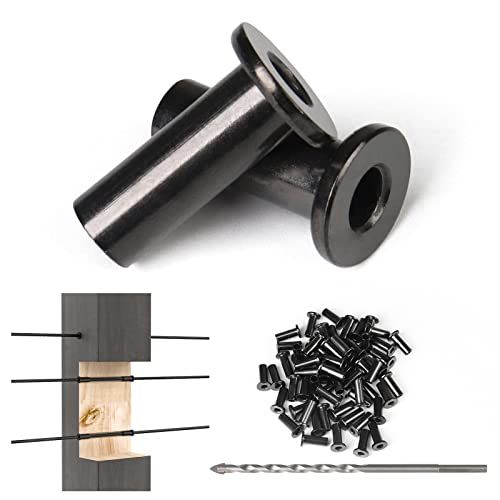 Muzata 60 Pack 1 8" 5 32" 3 16" Black Cable Railing Protector Sleeves T316 Stainless Steel Protective Sleeves Deck Cable Railing Hardware Kit for