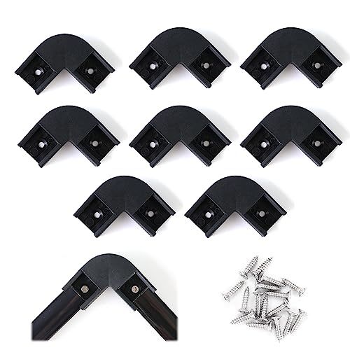 Muzata 8Pack Black Corner Connector Kit for LED Channel L Shape 90 Degree Connectors fit Muzata U1SW U Shape 17x7MM Black LED Strip Channel LC07