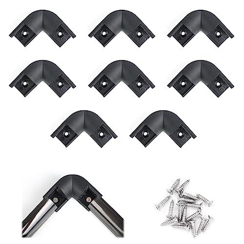 Muzata 8Pack Black Corner Connector Kit for LED Channel L Shape 90 Degree Connectors fit V1SW V Shape Strip Light Aluminum Channel LC08