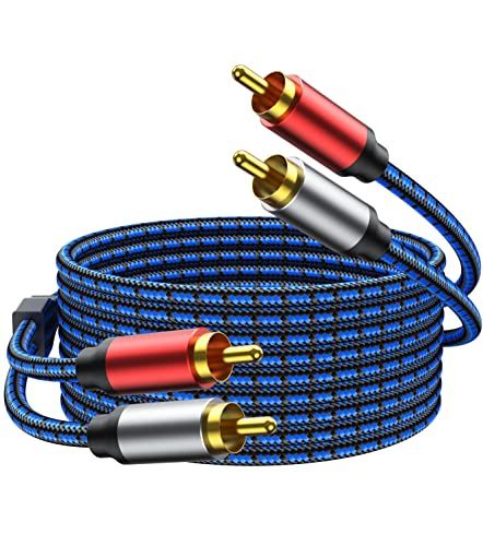 NC XQIN RCA Cables 3.3ft - 2RCA Audio Cable Nylon Braided, Double Shielded 2RCA to 2RCA Audio Cable for Home Theater, HDTV, Amplifiers, Hi-Fi