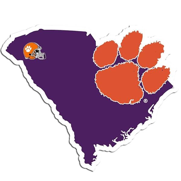 Clemson Tigers Home State Decal - NCAA Siskiyou Sports Fan Shop | Team Color, One Size