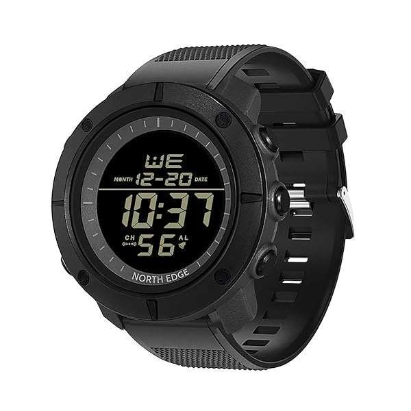 North Edge Digital Sports Watch for Men - Waterproof Large Face with Stopwatch, Alarm & EL Backlight
