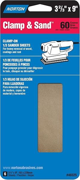 "Buy NORTON 48325 Coarse All Purpose Sander Sheets - 3-2/3" x 9" Handy Pack for Efficient Sanding"