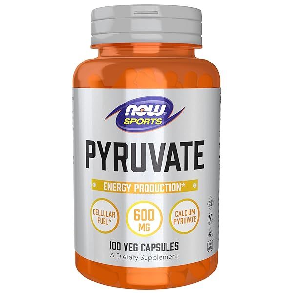 NOW Foods Pyruvate 600 mg - Boost Energy & Performance | 100 Veg Capsules