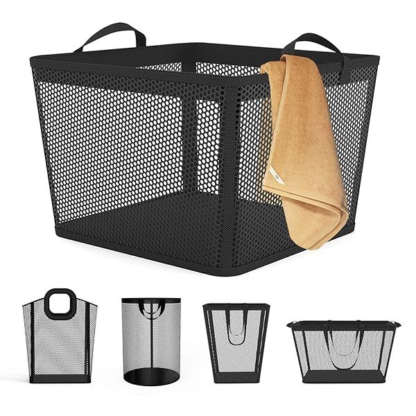 NPET 27L Collapsible Laundry Basket Waterproof Hamper for Bedroom Dormitory Clothes Storage Bin