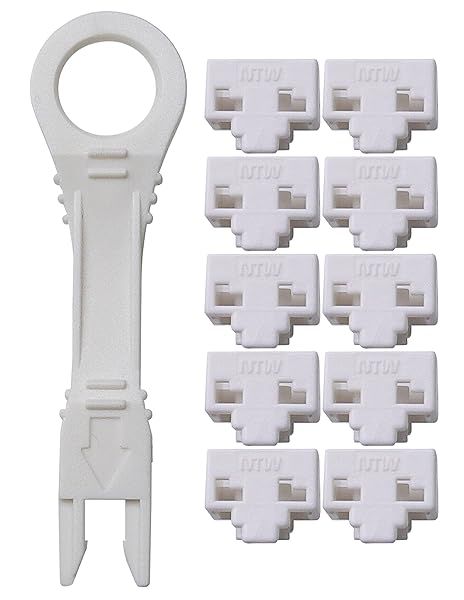 NTW RJ45 Port Blocker & Dust Cover - Secure Ethernet Port Lock with Color Coded Keys, TAA Compliant, 10 Pack