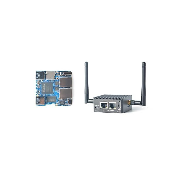 Nanopi R5C Mini WiFi Router OpenWRT with Dual PCIe 2.5Gbps Ethernet M.2 WiFi Bluetooth Ports 4GB LPDDR4X RAM Based in Rockchip RK3568B2 Soc for IOT