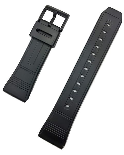 NewLife 22mm Black Rubber Watch Band Comfortable Durable Sporty Replacement Strap for Men and Women