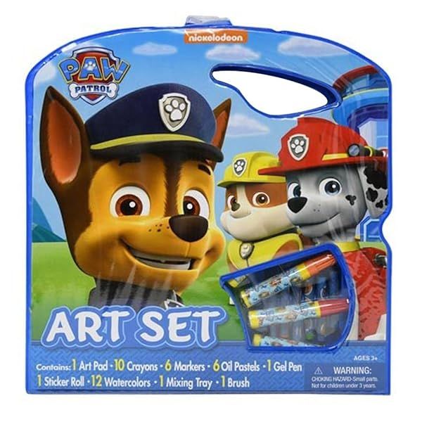 Nickelodeon Paw Patrol 40pc Art Supplies & Coloring Books Set for Boys Ages 3+ - Perfect Travel Tote!
