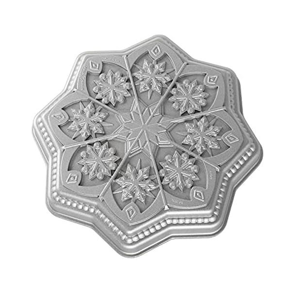 Nordic Ware Sweet Snowflakes Shortbread Pan Silver for Perfect Holiday Treats