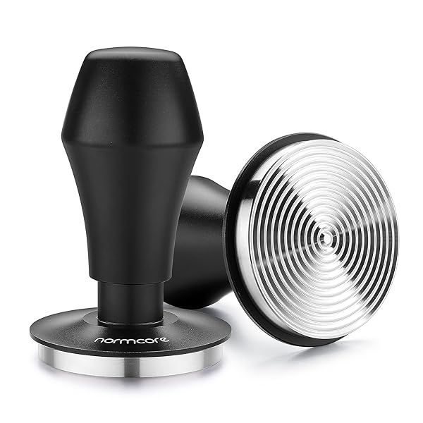 Normcore 58.5mm Espresso Tamper V4: Spring Loaded, Stainless Steel Base, Adjustable 15-30lb Springs, Anodized Aluminum Handle
