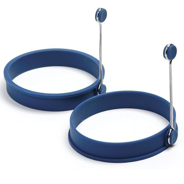 Norpro Silicone Round Pancake & Egg Rings - 2 Blue Pieces for Perfect Breakfasts