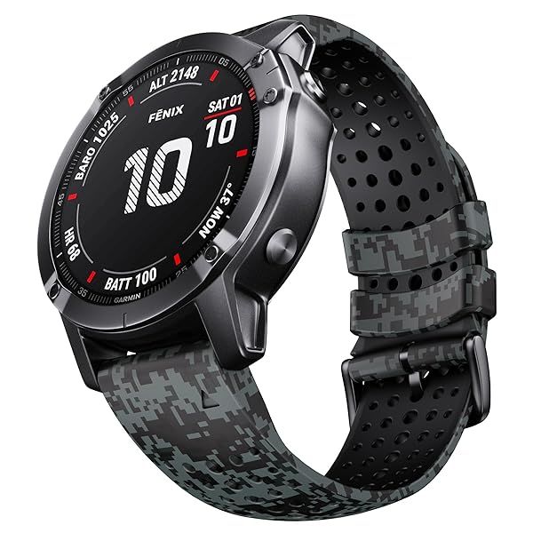 NotoCity Fenix 6 8 22mm Digital Camo Soft Silicone Watch Strap for Ultimate Comfort and Style
