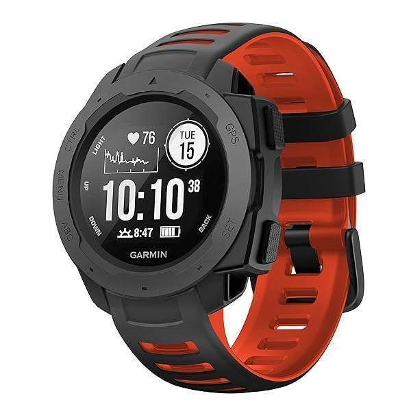 Buy NotoCity Silicone Replacement Watch Band for Garmin Instinct 2/Solar/Tactical - Black-Red