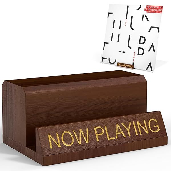 Stylish Vinyl Record Stand | Wood Holder & Display for Albums | Now Playing Accessories Rack