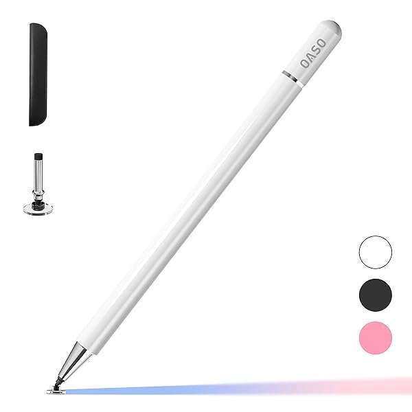 OASO Stylus Pen for iPad & Touch Screens - Disc Tip, Magnet Cap, Compatible with iPhone, Samsung Galaxy, Fire HD & More