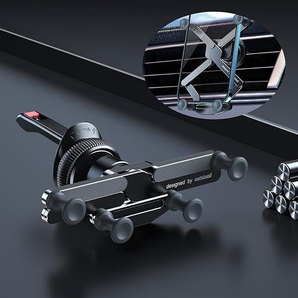 OATSBASF Car Vent Phone Mount [Full Metal Body] Foldable Car Air Vent Phone Holder, Compatible with iPhone 17 16 Pro Max 15 14 Samsung S25 Ultra 24