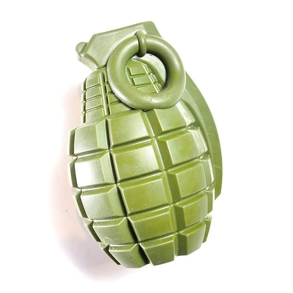 O.G.B. Operation Good Boy Durable Grenade Dog Toy Interactive Chew Toy for Teething and Play Stuffable with Treats