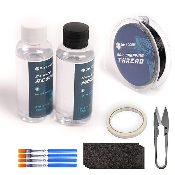 OJYDOIIIY Fishing Rod Repair Kit: Epoxy Glue, Thread, Clipper & Tape for Quick Fixes