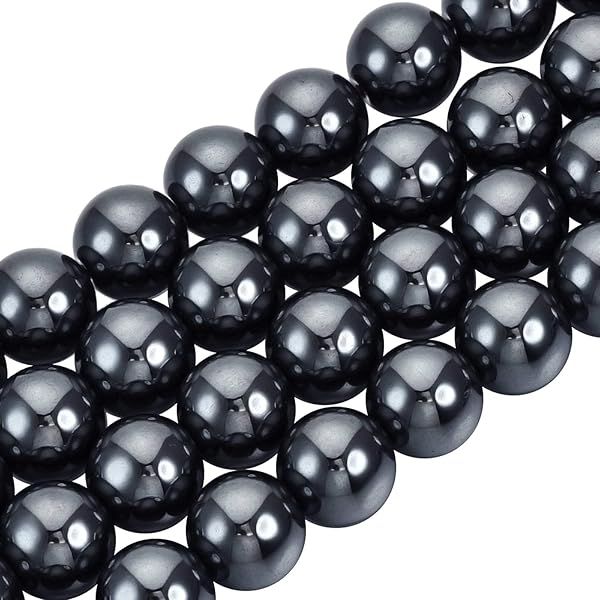 OLYCRAFT 150PCS Grade A 8mm Hematite Beads Non-Magnetic Round Loose Beads for Jewelry Making Necklace and Pendant