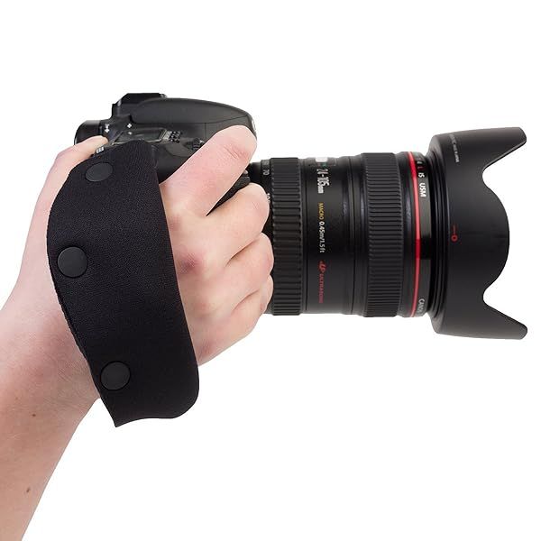 OP/TECH USA E-Z Grip Neoprene Camera Strap - Comfortable Black Grip for Photographers