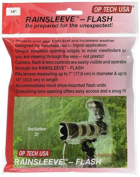 OP/TECH USA Rainsleeve: Clear Camera Cover for Rain & Dust - 2 Pack with Viewfinder Access for Photos & Video