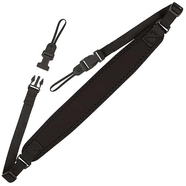 OP/TECH USA Super Classic Camera Neck Strap - Padded Neoprene, Quick Disconnects & Comfort for Photographers (Black)