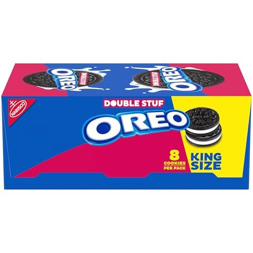 OREO Double Stuf King Size Cookies - 10 Snack Packs of 8 Chocolate Sandwich Cookies Each