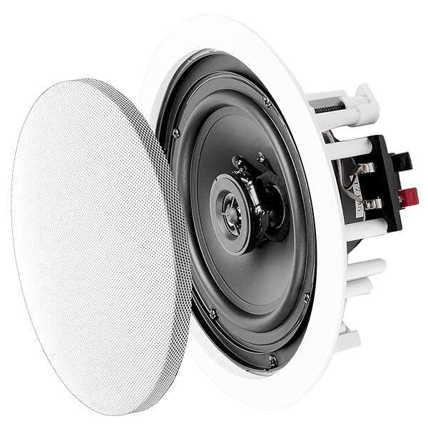 "OSD 6.5" In-Ceiling Stereo Speakers Pair - 125W 2-Way with Pivoting Tweeter & Paintable Grille ICE610"