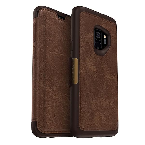 OtterBox Strada Series Case for Samsung Galaxy S9 Espresso Dark Brown Leather Retail Packaging