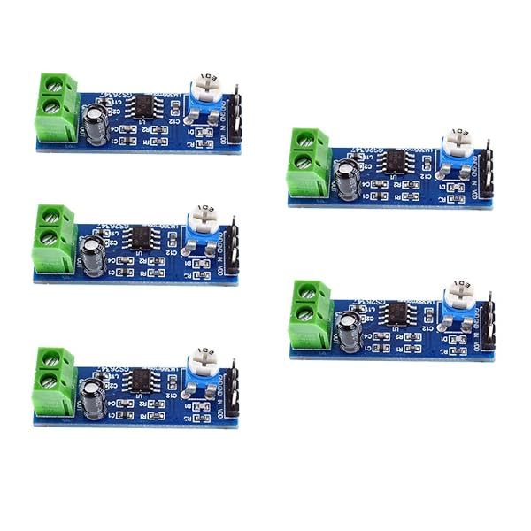 Oiyagai 5Pcs LM386 Audio Amplifier Module 200 Times Gain for Arduino 5V-12V EK1236