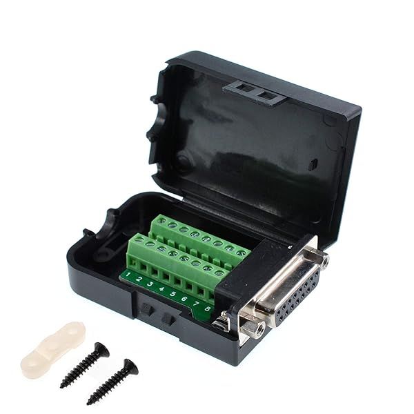 Oiyagai DB15 Female 15Pin Connector Adaptor with Nut Terminal Breakout Board Signal Module Case Free Welding