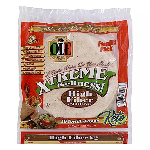Buy Ole Mexican Foods Xtreme Wellness High Fiber Low Carb Keto Tortilla Wraps - 32 Count Pack for Healthy Meals!