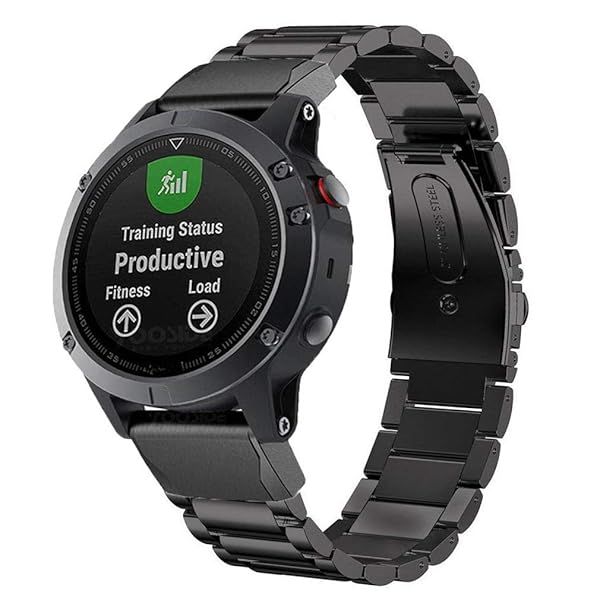 Olytop 26mm Quick Fit Stainless Steel Watch Band for Garmin Fenix 7X 6X 5X Pro Plus Enduro Quatix 3 Black Replacement Strap