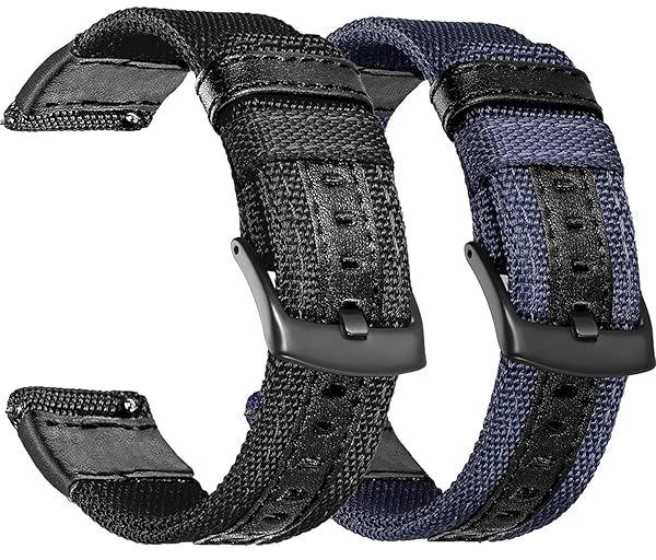 Buy Olytop 22mm Nylon Bands for Galaxy Watch 46mm, 3 45mm & Gear S3 - 2 Pack Sports Replacement Straps
