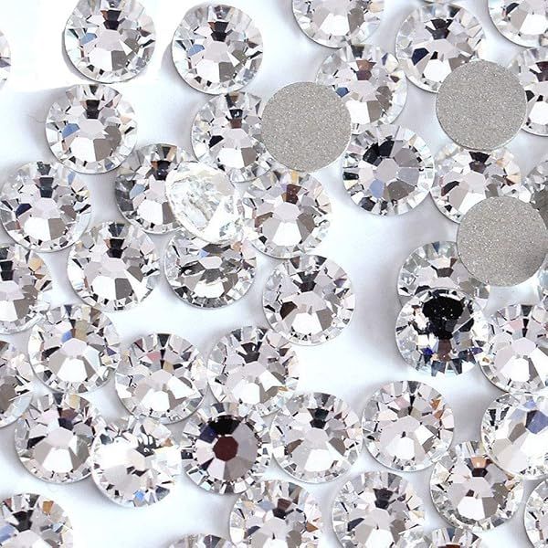 Onwon 1440 Pieces Clear Crystal Flat Back Rhinestones 4mm Round Glass Gems for Crafting and Decoration
