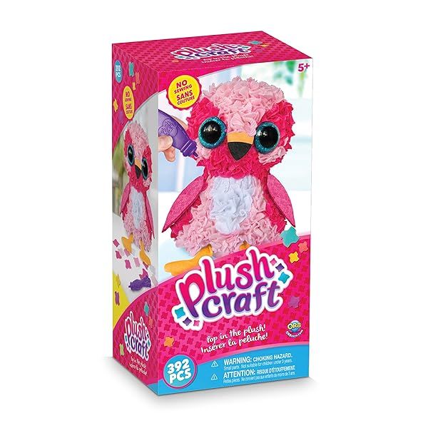 Orb Factory PlushCraft 3D Flamingo Fun Craft Kit for Kids Creative DIY Activity