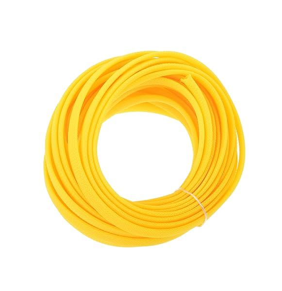 Othmro 10m Yellow Expandable Cable Sleeving Flexible Wire Mesh for Organizing and Protecting Wires from Pets Chewing