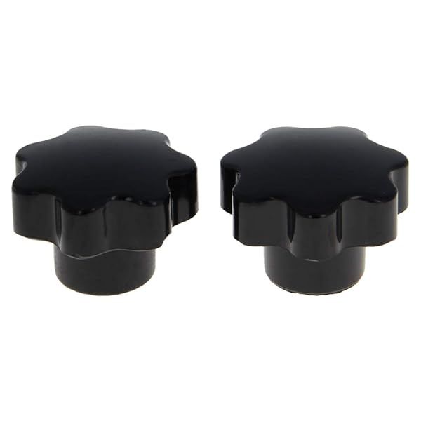 Othmro 2Pcs Star Lock Nut Knobs M8x40mm Replacement Hand Screw Tightening Knobs for Saws and Drills Black Quick Removal Parts