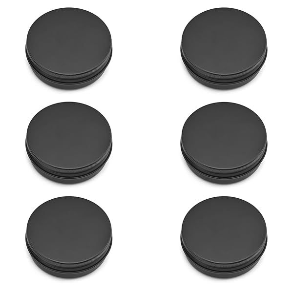 6Pcs 2oz Round Aluminum Cans with Screw Lid - Perfect for Lip Balm, Crafts, Candles & Kitchen Storage