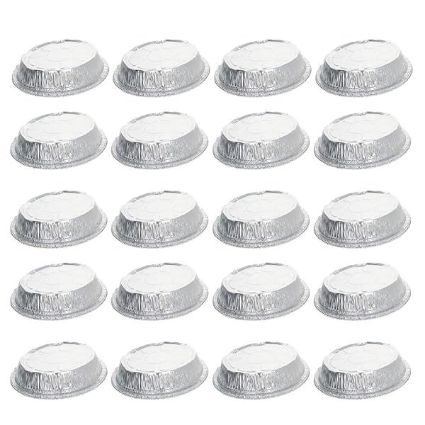 Othmro 30pcs Aluminum Foil Food Containers 720ml Round Pans for Cooking Baking Heating Storing and Food Prepping 7.3x1.8 Inch