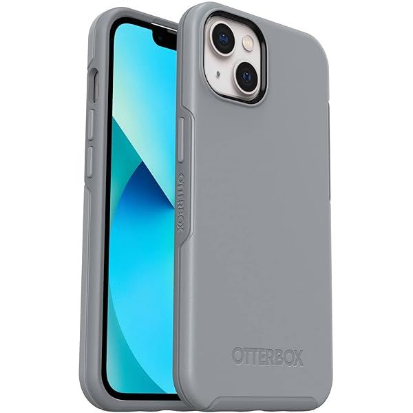 OtterBox iPhone 13 Symmetry Series Case Resilience Grey Ultra Sleek Wireless Charging Compatible Raised Edges Protect Camera Screen