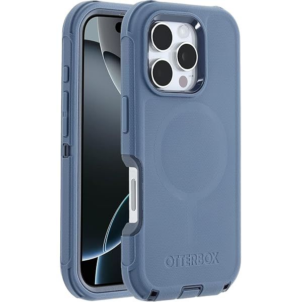 Otterbox Defender MagSafe iPhone 16 Pro Case Baby Blue Jeans US Military Standard Certified