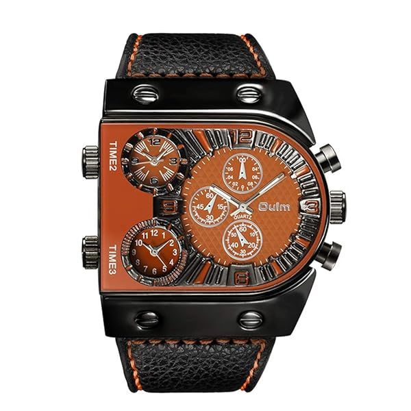 Oulm Men's Steampunk Skeleton Automatic Mechanical Watch with Alloy Stainless Steel and Leather CH164