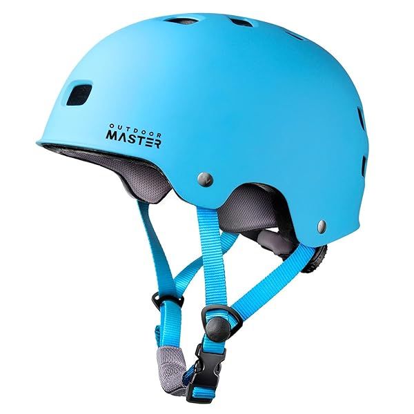 OutdoorMaster Multi-Sport Helmet for Kids & Adults - Ventilated, Removable Liners for Skateboarding, Cycling & Rollerblading - Blue M