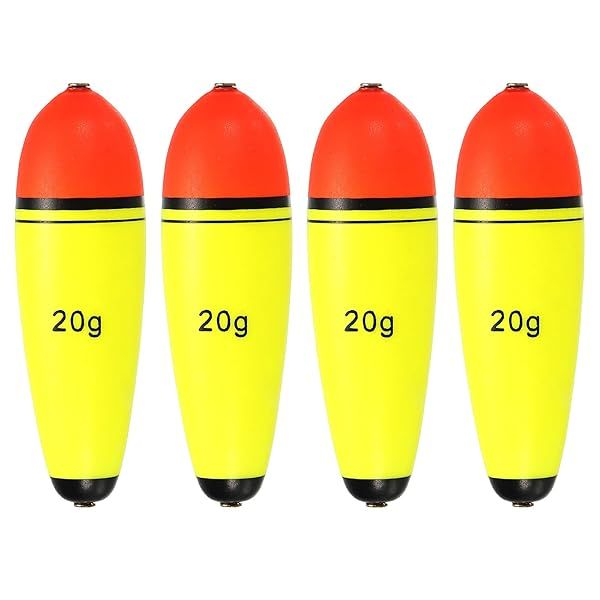 PATIKIL 0.7oz Fishing Slip Bobbers, 4 Pack EVA Fishing Float for Sea Fishing Freshwater, Yellow