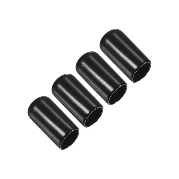 PATIKIL 10mm Pool Tip Cover, 4 Pack Billiard Cue Tip Protector Rubber Pool Cue Tips Head Tool Snooker Accessory for Billiard Club, Black