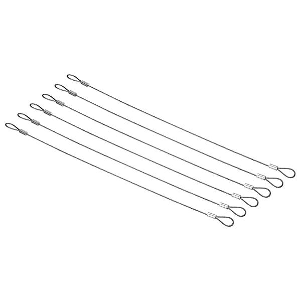 PATIKIL 12 Inch Safety Security Cable Wire, 6 Pack Stainless Steel 30cmx1.5mm Stage Lights Rope with Double Loop for DJ Lighting Luggage Lock